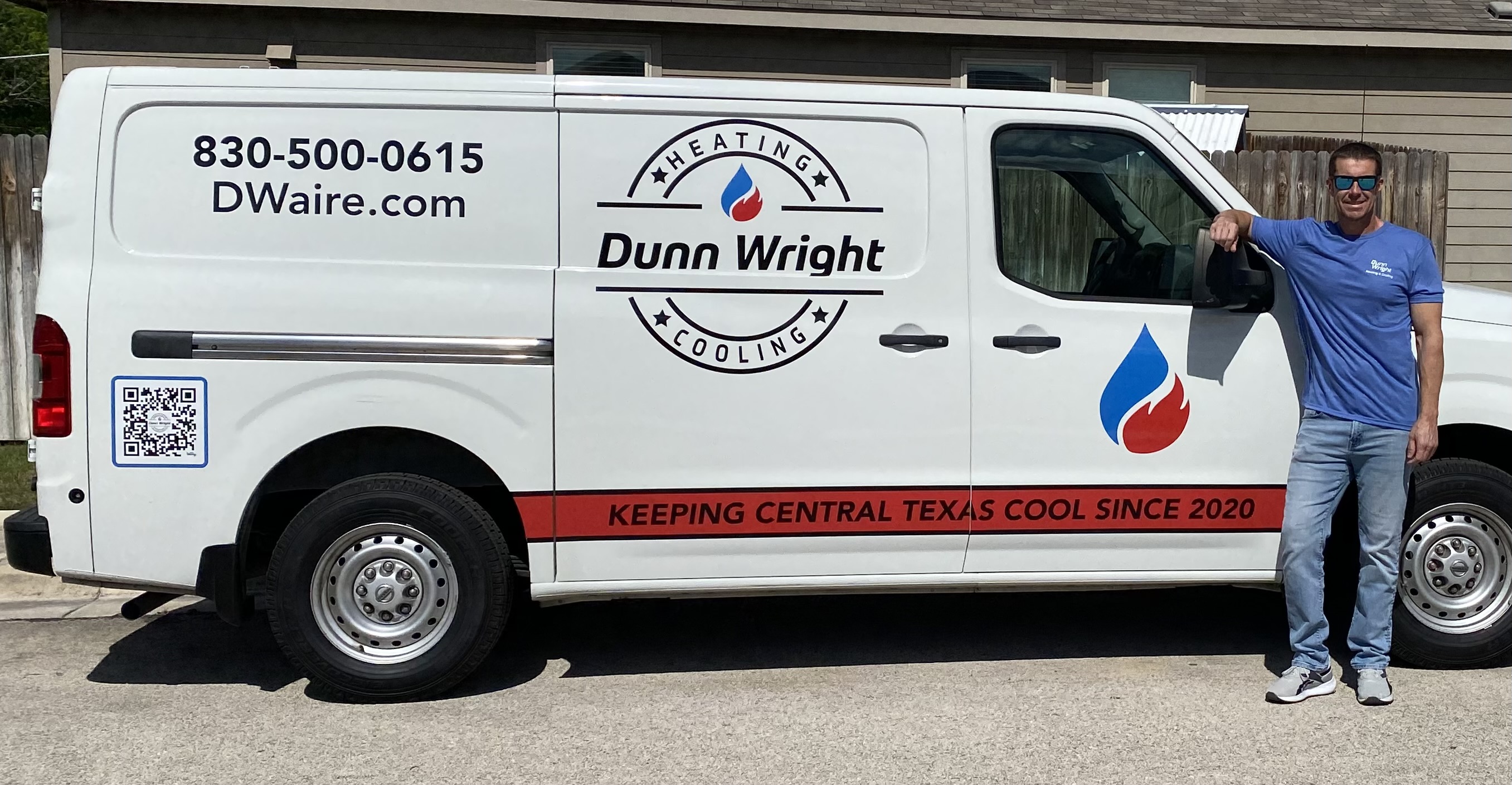 Dunn Wright Heating & Cooling service van